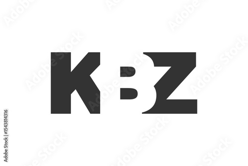 KBZ logo design. Initial letter K B Z bold font style for tech startups, consulting, corporate branding. Creative company name, headlines typography identity, trendy logotype.