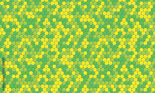 Vibrant green and yellow circle pattern.  Perfect for backgrounds, textiles, or website design. This repeating geometric design offers a playful, energetic aesthetic, symbolizing growth and harmony.