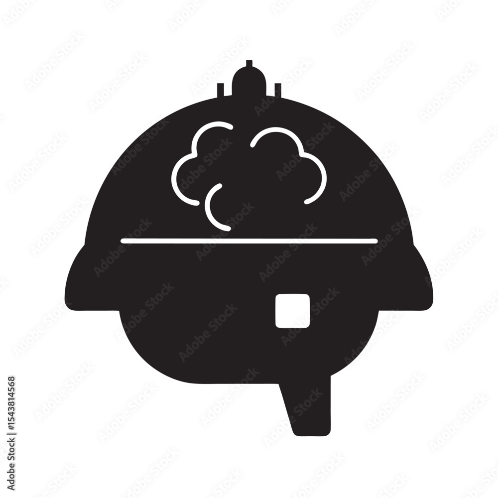 Obraz premium Neural Lace Speciation Concept Silhouette