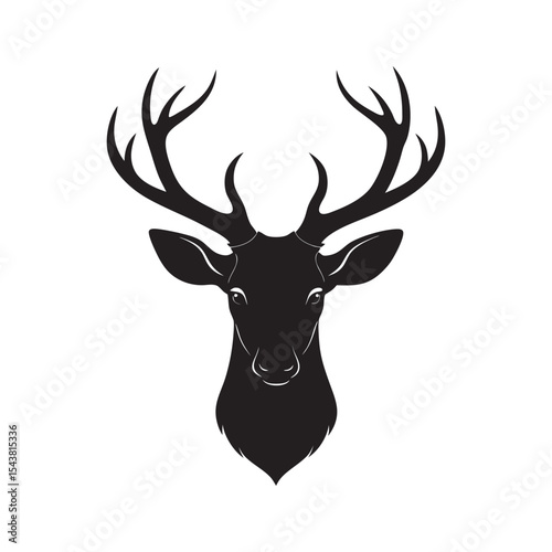 Antlered Deer Head Wildlife Silhouette