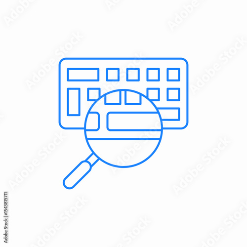 keyboard inspection icon sign vector