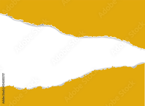 Yellow Horizontal Torn Paper Edge Ripped Paper