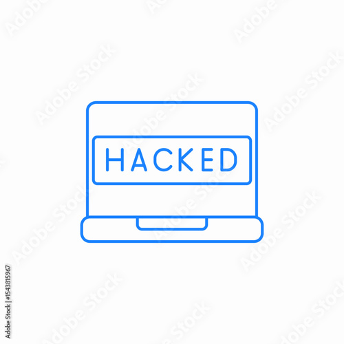 laptop hacked icon sign vector