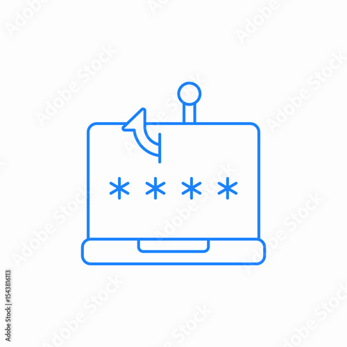 laptop password phishing icon sign vector