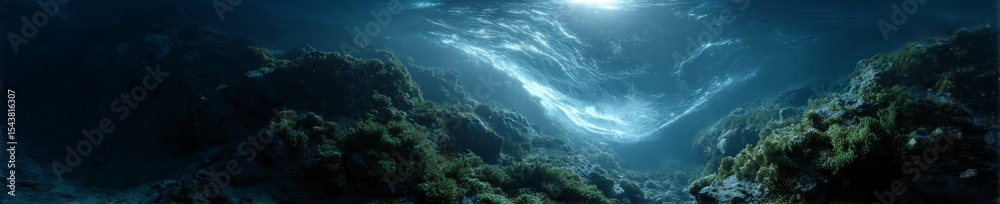 Fototapeta premium Underwater exploration ocean depths hdr 360 degree hdri photography