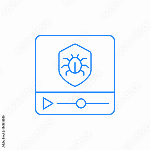 media file bug icon sign vector