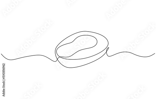 Bedpan continuous one line drawing Single line art Bedpan vector illustration, Editable Stroke.
