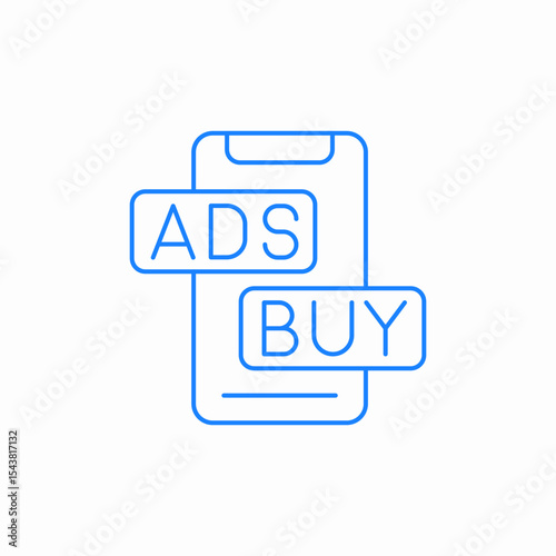 mobile ads click buy icon sign vector