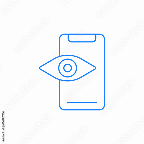 mobile privacy monitor icon sign vector