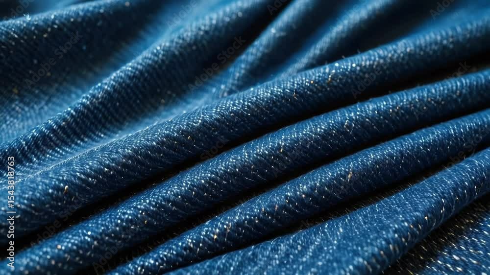 A detailed view of blue fabric texture