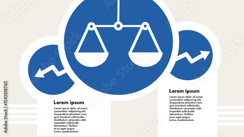 balance, pros and cons, scale – infographic template banner, minimalist vector illustration