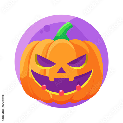 Jack-o-lantern with scary face Holiday SVG Icon