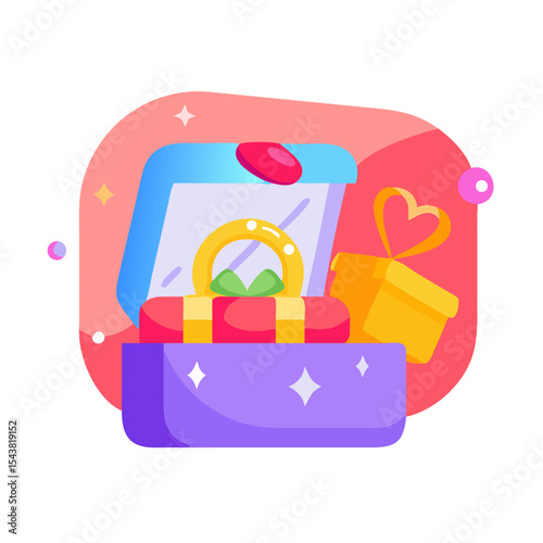 Ring in a gift box Holiday SVG Icon