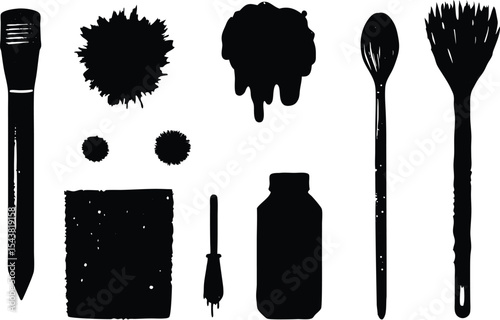 Black brush strokes vector Set of text boxes. Paintbrush collection. Grunge design elements. Dirty texture banners. Set of rectangle shape brush strokes. set on white background 