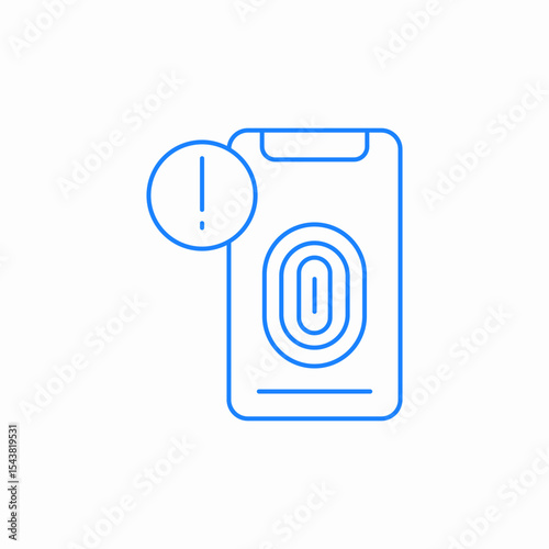 phone fingerprint icon sign vector