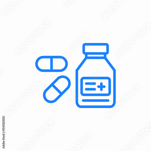 pills medicine jar icon sign vector