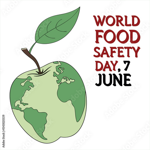 An apple with the earth on it represents world food safety day
