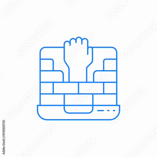 protection wall icon sign vector