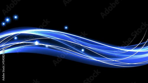 Abstract Light Trails Motion with Glowing Sparks and Dynamic Flowing Lines in Dark Background