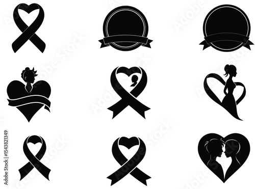 love silhouette ribbon for graphics 