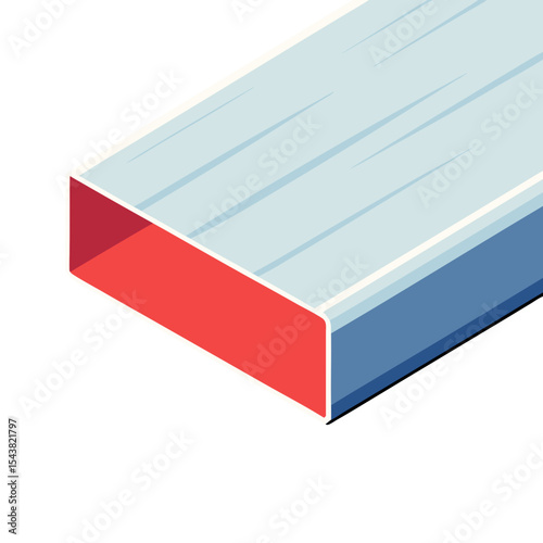 Icon of smooth surface of medium-density fiberboard (MDF) with a colorful edge in a modern design