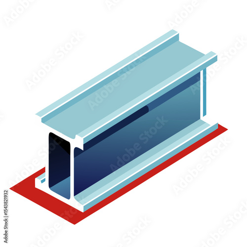 Icon of sturdy steel beam for construction and structural support 