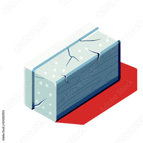 Icon of textured stucco block with visible cracks 