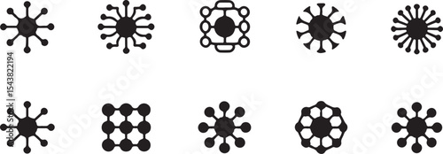 Neural Network Icon Set – AI & Deep Learning Silhouette Vector Collection