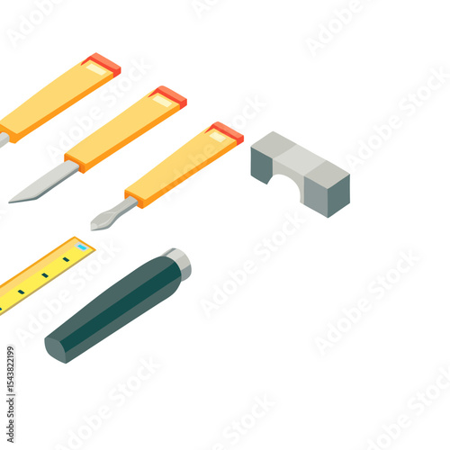 Icon of artisan tools flat design 