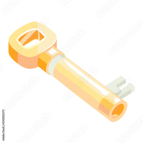 Icon of isometric design of a hex key (Allen wrench) for toolkits 