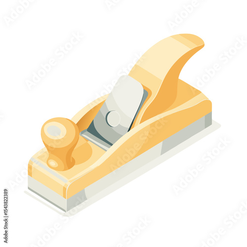 Icon of isometric design of a hand planer tool for woodworking 