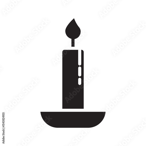 Candle Flame Icon. Vector Illustration. Eps 10