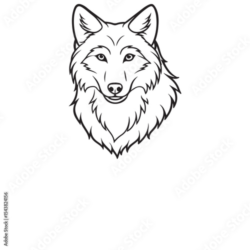 Wolf head line art