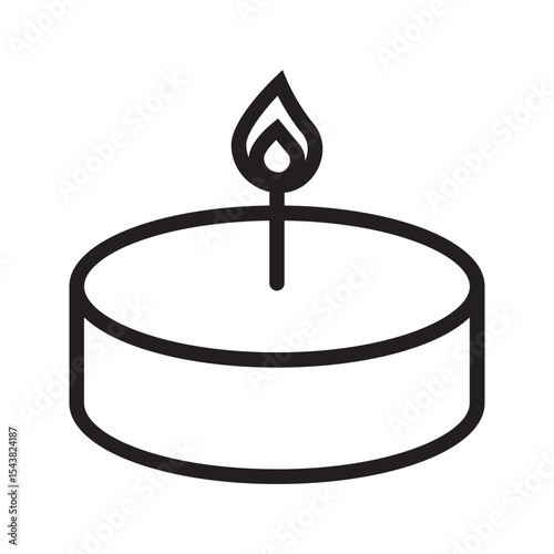 Candle Flame Icon. Vector Illustration. Eps 10