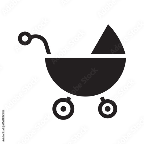 Baby stroller icon. Baby carriage symbol, baby stroller, baby stroller. Baby stroller illustration. vector eps