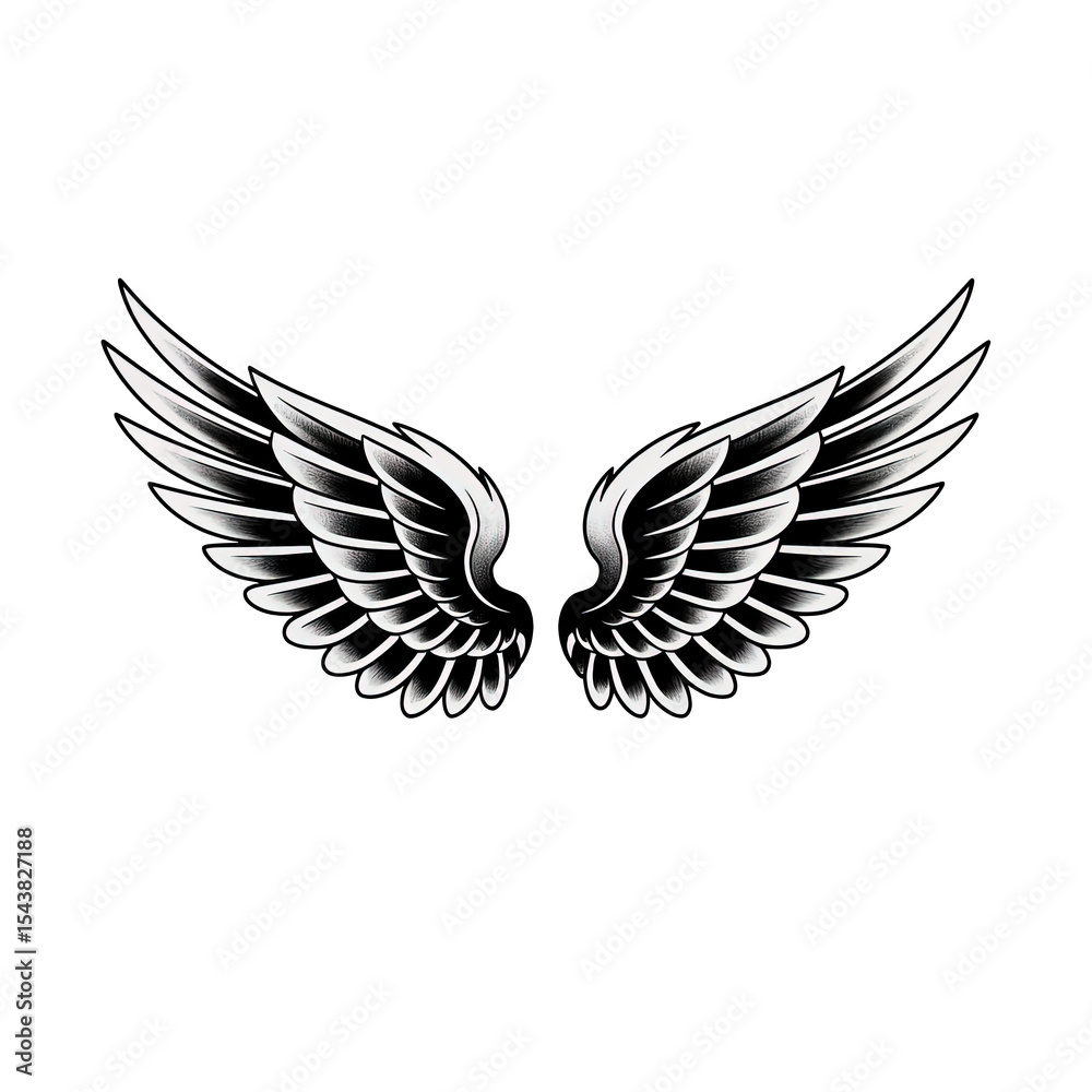 Obraz premium Pair of angel wings isolated on transparent background