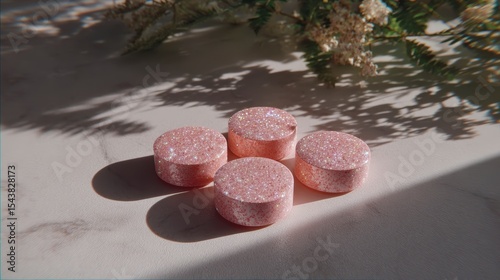 Pink Glitter Pills  Healthcare  Medication  Pharmaceutical  Soft Gel Capsules  Beauty  Wel