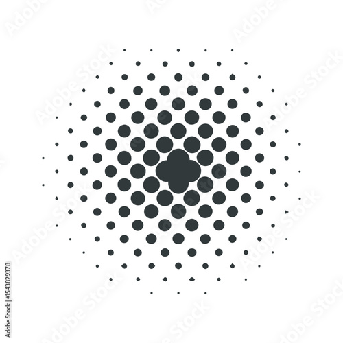 Circular halftone pattern with varying dot sizes