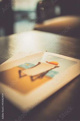 Beach scene on table