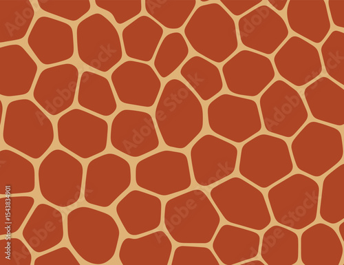 Abstract Giraffe Skin Pattern in Terracotta and Beige Tones