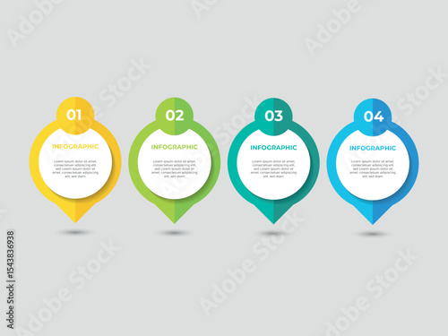 Infographics design template, business concept with 4 steps or options, can be used for workflow layout, diagram, annual report, web design.Creative banner, label vector.