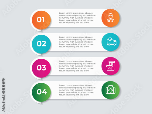Infographics design template, business concept with 4 steps or options, can be used for workflow layout, diagram, annual report, web design.Creative banner, label vector.