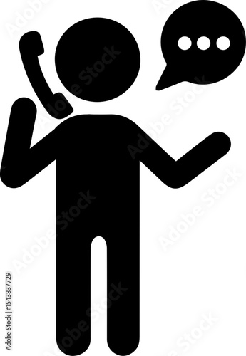 Stick man - Phone Call Communication Icon