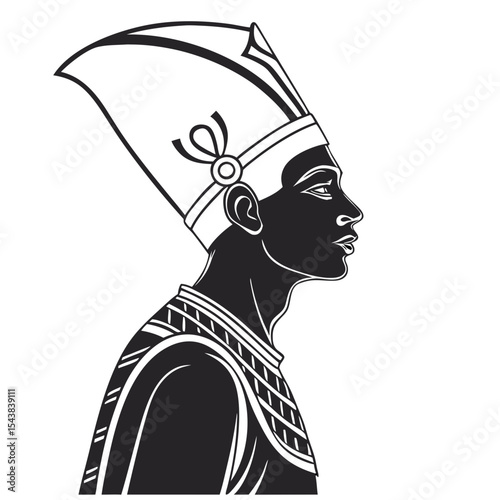 Narmer Man Silhouette – Black Vector Ancient Egyptian Figure Illustration