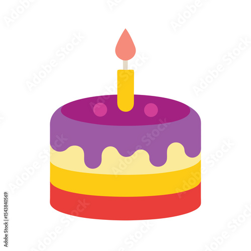 Birthday cake vector art illustration