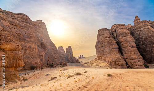 The panoramic Ashar Valley in AlUla, Saudi Arabia