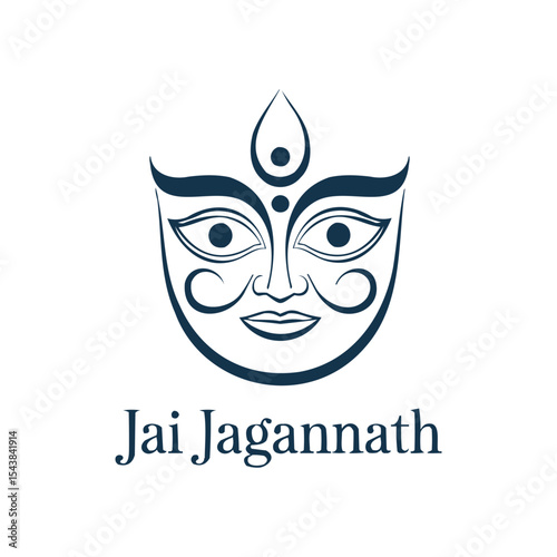 Minimal Jagannath Face with Jai Jagannath T-shirt Design