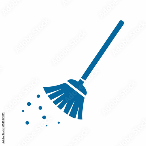 Minimal Broom Vector Icon for Cleaning Service and Hygiene Branding.