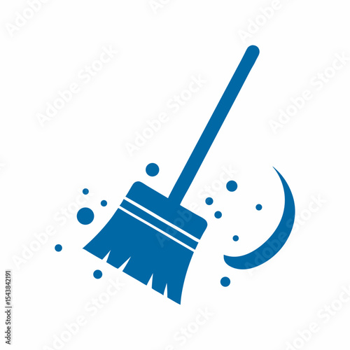Minimal Broom Vector Icon for Cleaning Service and Hygiene Branding.
