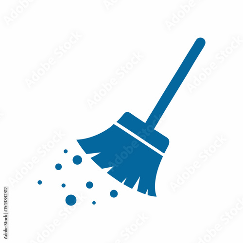 Minimal Broom Vector Icon for Cleaning Service and Hygiene Branding.